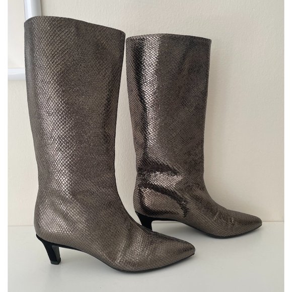 FABI KNEE HIGH METALLIC BOOTS - GREAT CONDITION - SIZE 39 - Picture 5 of 8